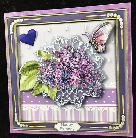 Diamonds & Lilacs Card Topper  by Peggy Stogdill
