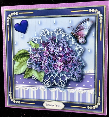 Diamonds & Lilacs Card Topper 2 by Peggy Stogdill