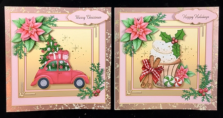 Winter Delights Pink Card Front Bumper Kit by Peggy Stogdill