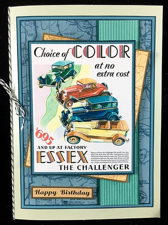 Vintage car automobile advertisement racing garage auto driving test license card for men insert by Peggy Stogdill