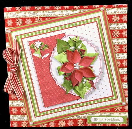 Red poinsettias and bells by Peggy Stogdill
