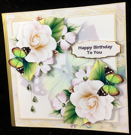 Opulent Green Butterfly Card Front by Peggy Stogdill
