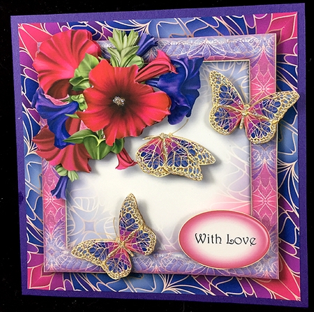 Art Nouveau Bright & Butterflies - Petunias by Peggy Stogdill