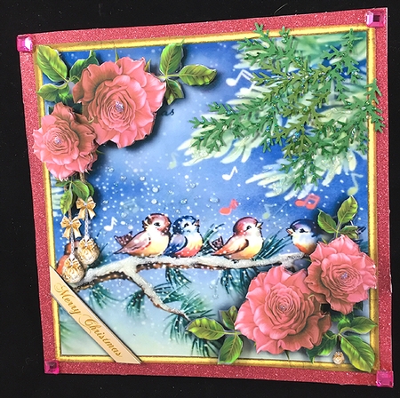 Christmas Roses - Robins by Peggy Stogdill