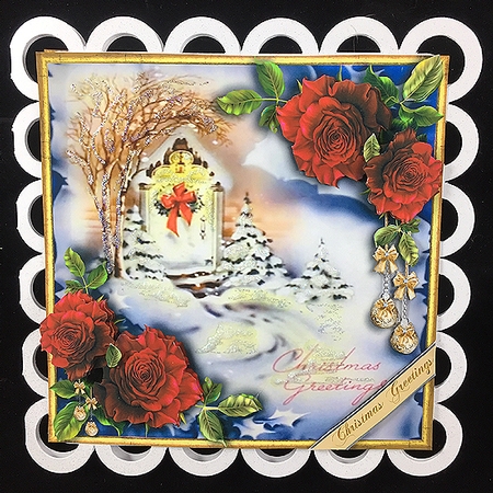 Christmas Roses - Christmas Greetings red by Peggy Stogdill