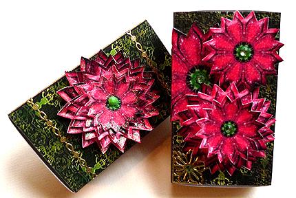 Box with Sleeve & Poinsettia Toppers by Peggy Stogdill