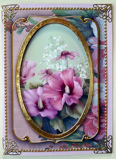Dusky Pink Grunge Oil Paint Rose 7x5in Shaker Base and Frame by Peggy Stogdill