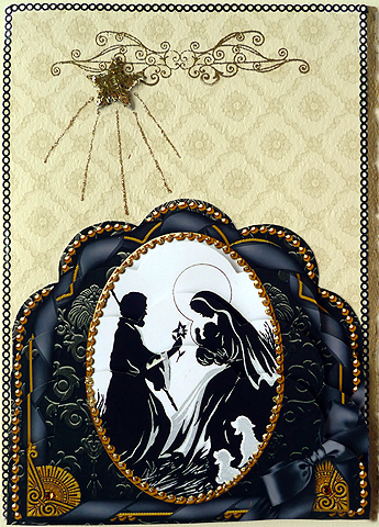 Stable Scene Ornate Scalloped Bottom Stacker by Peggy Stogdill