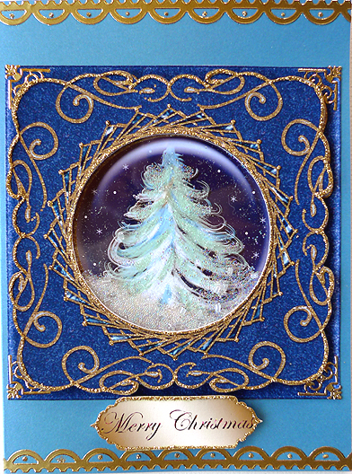 Beautiful Christmas Night Large Card Front / Topper 2 by Peggy Stogdill