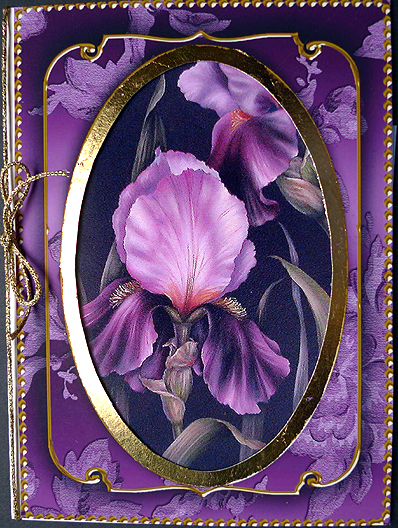 Purple Metallic All Over Rose 7x5in Shaker Frame and Base by Peggy Stogdill