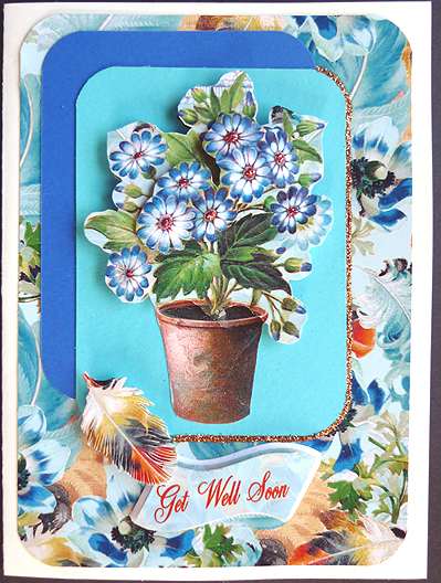 Anemones and Feathers Background by Peggy Stogdill