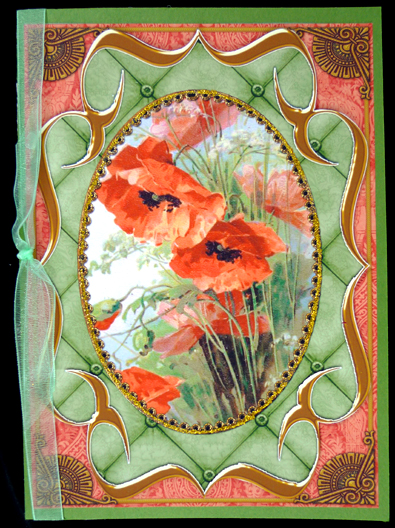 Poppies Fancy Bracket A4 Picture Topper Sheet by Peggy Stogdill