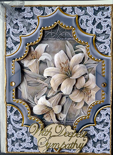 Grey Lillies Ornate Diamond A4 Picture Topper Sheet by Peggy Stogdill