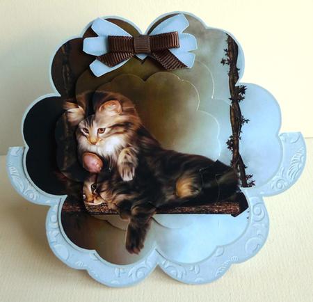 Kittens #1 Petal Stand Card by Peggy Stogdill
