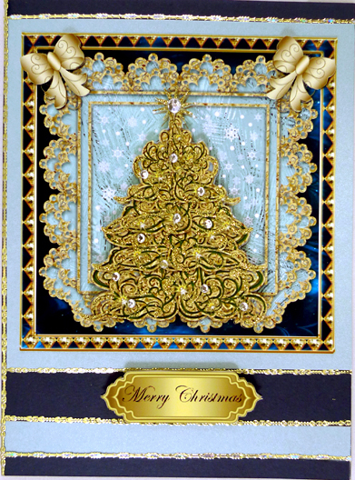Swirly Christmas Tree 8x8 Topper 1 by Peggy Stogdill