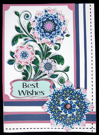 Best Wishes Tea Bag Tile Bouquet by Peggy Stogdill