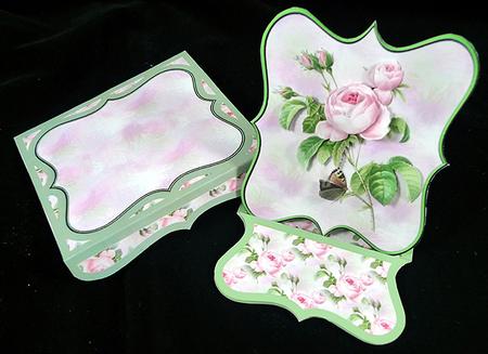 Petit Rose Bracket Easel Card Matching Envelope by Peggy Stogdill