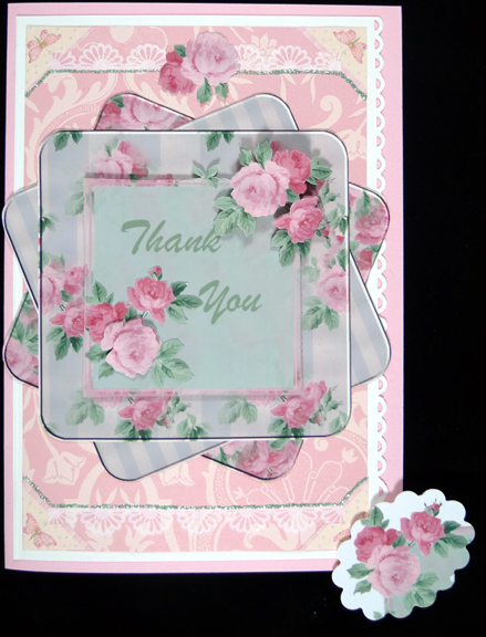 Dusty Rose Twisted Card Topper by Peggy Stogdill