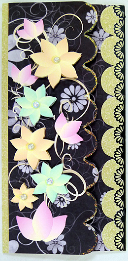 Floral Scalloped Letter Fold Card by Peggy Stogdill