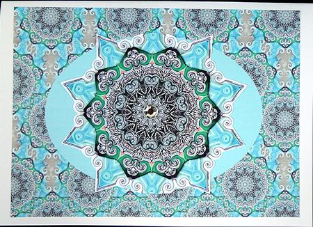 Blue Kaleidoscope Insert by Peggy Stogdill