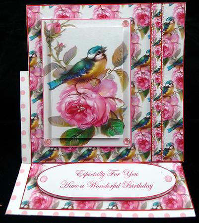 Bird and a Rose Easel Card by Peggy Stogdill