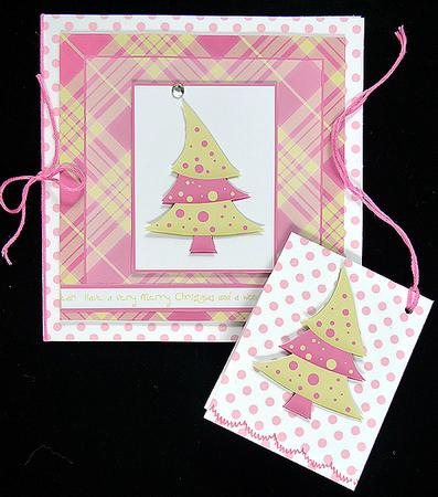 Funky Christmas Tree Pink & Lime by Peggy Stogdill