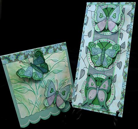 Beautiful Butterflies with Love Decoupage Card - Sky Blue by Peggy Stogdill