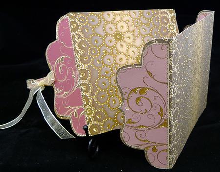 Gold Metallic Beaded Flower A4 Backing Paper by Peggy Stogdill
