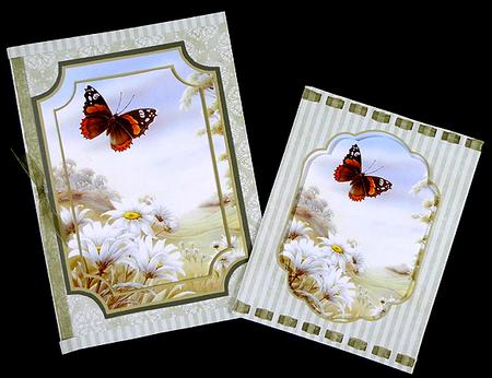 Red Admiral & Daisies Plaques by Peggy Stogdill