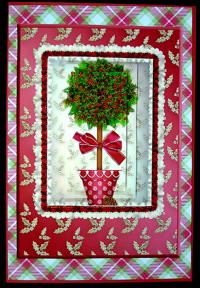 Christmas Topiary Pyramid Card by Peggy Stogdill
