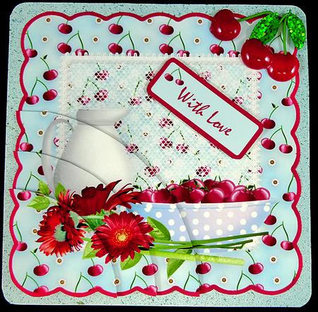 Bowl of Cherries Corner Stacker Card by Peggy Stogdill