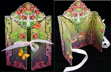 Fancy Gatefold Flowers and Lace by Peggy Stogdill