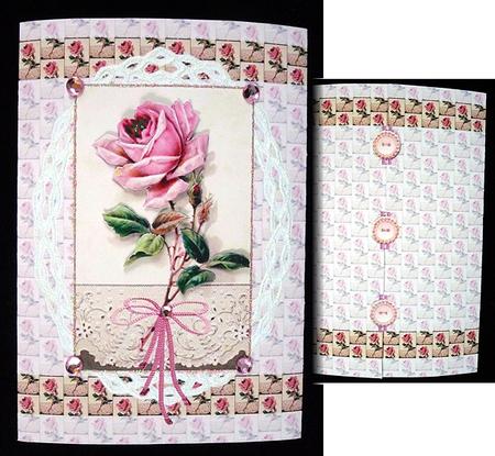 Decoupaged Vintage Rose Buttoned in the Back by Peggy Stogdill