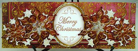 Dred Gold Flake Merry Christmas Large Dl Decoupage Card Kit by Peggy Stogdill