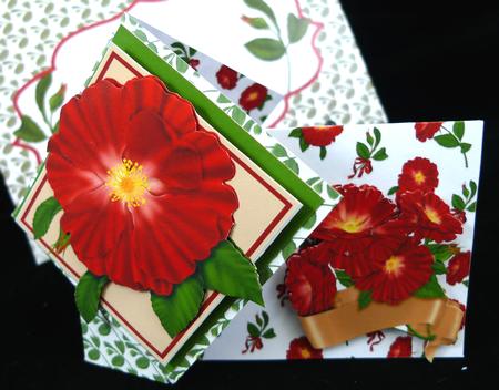 Twist Turn Card - Red Wild Rose by Peggy Stogdill