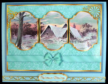 A Winters Tale Card Front with Step by Step by Peggy Stogdill