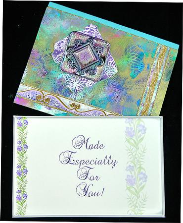 Card Protector Purple Flowers 4x6 Landscape by Peggy Stogdill