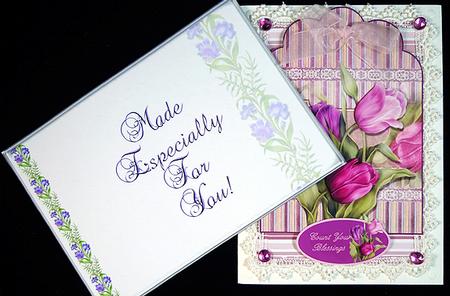 Card Protector Purple Flowers 5x7 Landscape by Peggy Stogdill