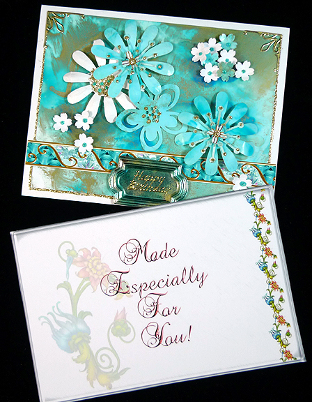 Card Protector Stylized Flowers 2 4x6 Landscape by Peggy Stogdill