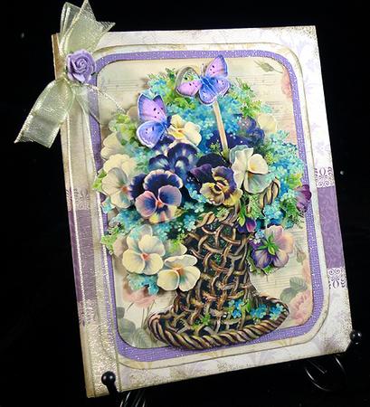 Vintage Pansies in a Basket by Peggy Stogdill