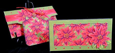 Poinsettia Card and Tag Set by Peggy Stogdill