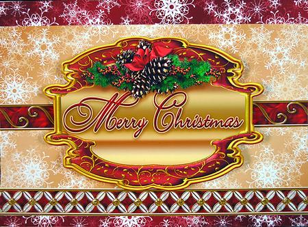 Elegant Jewelled Borders - Christmas Red Gold by Peggy Stogdill