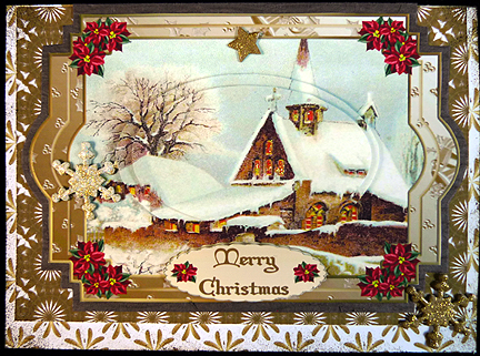Christmas Snowy Winters Day Pyramid Topper by Peggy Stogdill