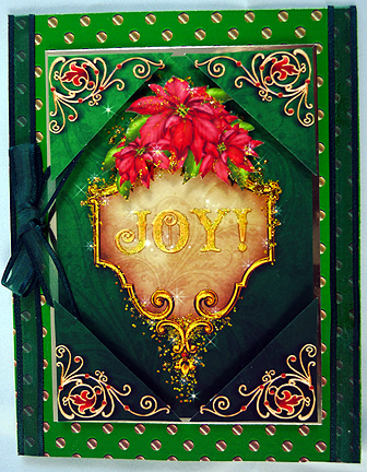 Christmas Poinsettia Joy Corner Stacker by Peggy Stogdill
