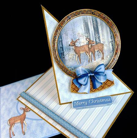 Twisted Easel Winter Deer Snow Globe by Peggy Stogdill