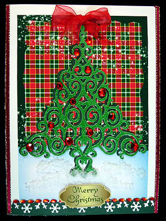 Two Plaid Winter Backgrounds with Snow by Peggy Stogdill