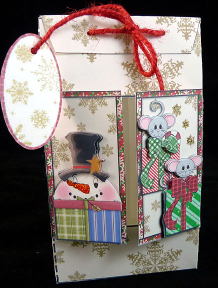 Christmas Surprise Peekaboo Treat Bag by Peggy Stogdill