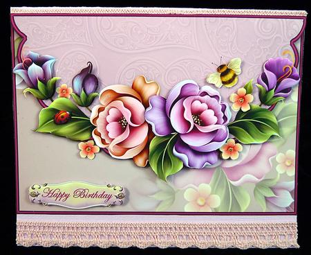 Garden Delights Envelope Card with Decoupage by Peggy Stogdill