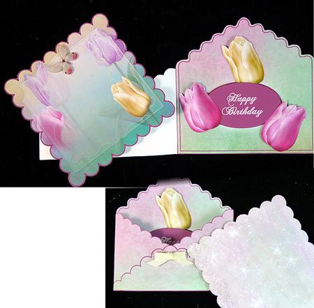 Envelope Card Mini Kit - Tulips by Peggy Stogdill