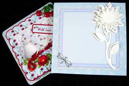 Dragonflies & Lace 5 x 5 Square Card Box Mini Kit by Peggy Stogdill